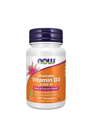Now Chewable Vitamin D-3 , 5000IU 120 Chewables