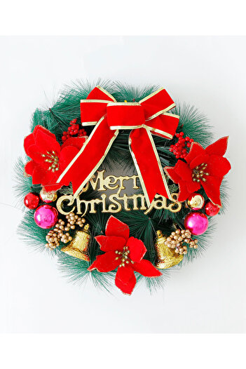 Fab N Funky Christmas Wreath 30cm - Festive Holiday Door & Wall Decor, Sparkling Party Atmosphere Enhancer