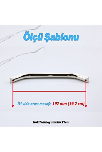 Badem10 Inox Furniture Handle 192 mm Şahin Metal Cabinet Furniture Drawer Kitchen Cabinet Door Handles Handle