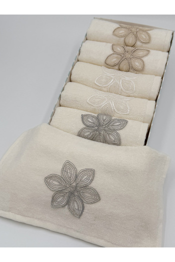 AYHANHOME Guipure Embroidered Boxed Dowry Box 30X50 6-Piece Kitchen Towel Set