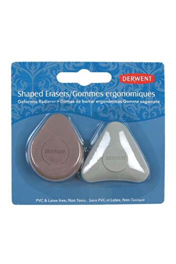 Derwent Set of 2 Professional erasers, various ergonomic shapes for high efficiency, blister pack
