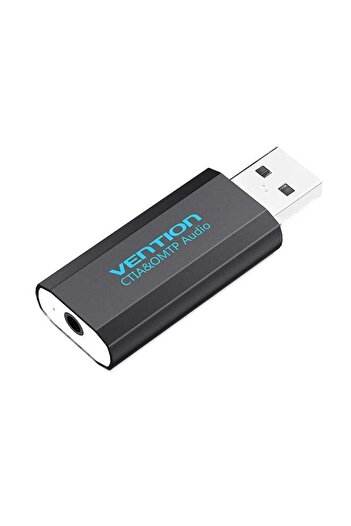 fun zone VENTION USB External Sound Card With Stereo Earphone Mic Adapter For PC/Laptop/PS4 Black