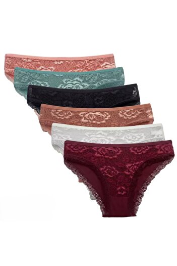 delis Set 6 perechi de chiloti pentru dama, CH071, Multicolor