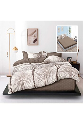 Pucioasa Finet bed linen with elastic, 6 pieces, trees