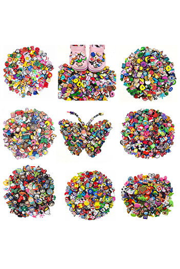 Miniso 100pcs NIMISO 30-200pcs Mixed random Disney Sanrio Shoe Charm for Clog Sandal Shoe Decoration PVC Ac