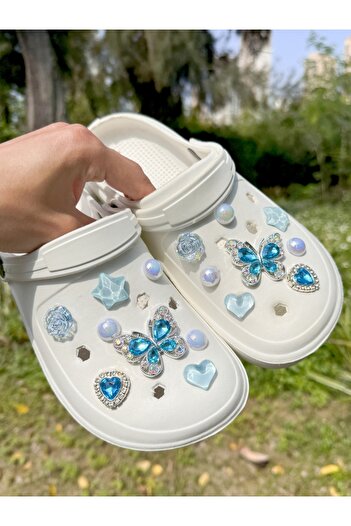 Choice Llansehudie16 16 casual blue (diamond butterfly, diamond heart rose) shoe buckle DIY decorations, su