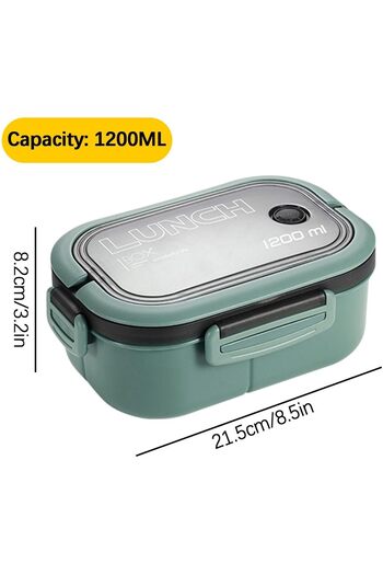 MUBX Portable Food Container Lunch Box 2-Tier Diet Nutrition Box Storage Container with Fork and Spoon