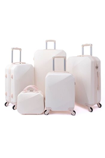 LİMRA 5-piece hard-sided luggage set with sturdy design, 28-24-20-16-12 inch dimensions