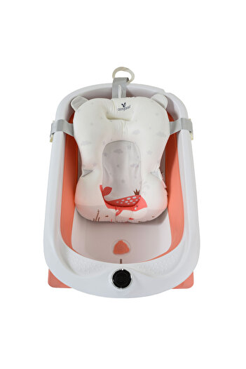 Cangaroo Foldable bathtub set with cushion, rinsing cup, bucket and thermometer Whale, 80x47 cm