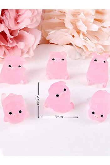 Choice Pink 6 pcs DIY detachable glow-in-the-dark pink pig accessories for Crocs. [Glow in the dark after b