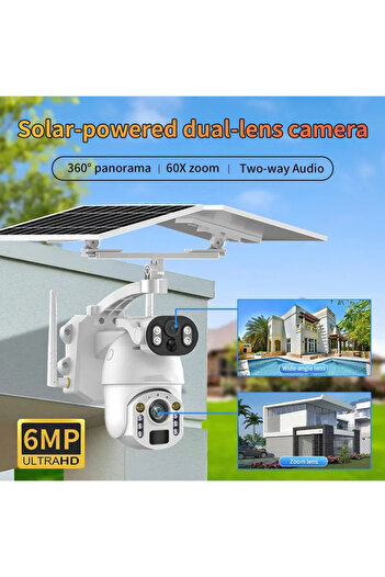 OEM Solar Panel Surveillance Camera, PTZ 4G, Q5M-AZ, with Dual Lenses 3MP/3MP, IR 40m, 50X Zoom