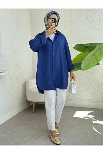 Modamorfo Karashli Waterway Shahmeran Shirt -Indigo