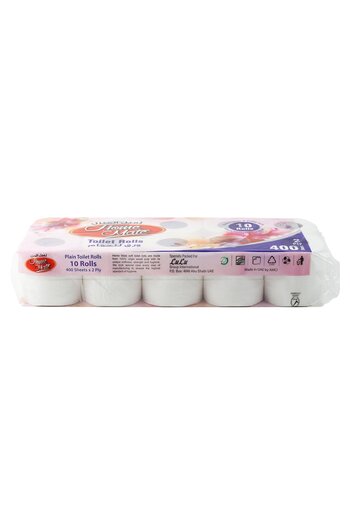Homemate Home Mate Toilet Roll Plain 2ply – 10 x 400 Sheets (2 Pack) | Soft & Durable Tissue