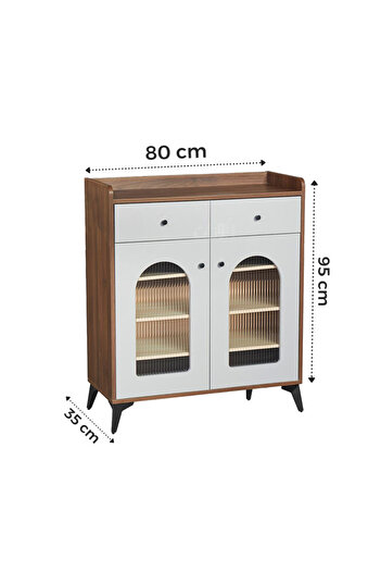 Ebticar Modern brown multi-purpose cupboard for organizing cups, ideal for placing an 80 cm coffee machine