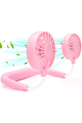 Denx Portable Hands-Free Neck Hanging Rechargeable Sports Fan