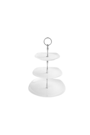 Porland Square White Layered Cookie Plate
