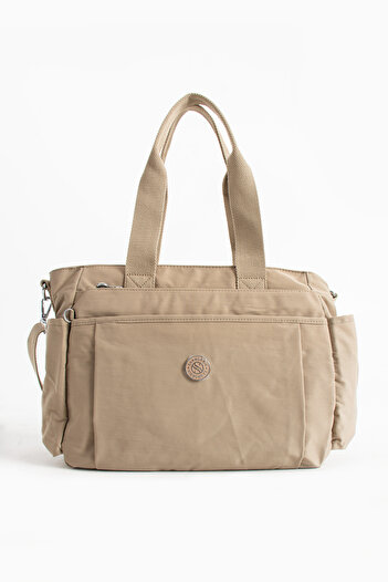 VESSARA Women's Large Size 5-Compartment Waterproof Satin Fabric Crossbody and Shoulder Strap Bag
