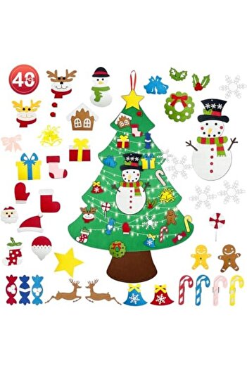 Mostfun Boxing Day Offers Felt Christmas Tree Children 98 cm / 3.2 ft DIY Felt Christmas Tree Set with 40 Re