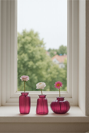HOMİNG Orange Purple Vase Set 242228