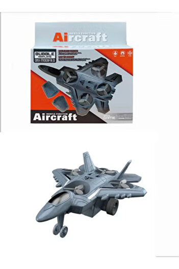 Fun Moment Friction-Powered Military Airplane Toy with Rotating Propellers gray