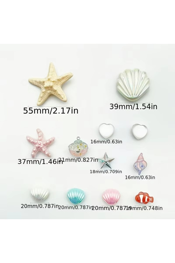 Miniso 12pcs 12PCS Summer Ocean Series Shoes DIY Fashion Decoration Buckles Valentine'S Day Gift for Sandal