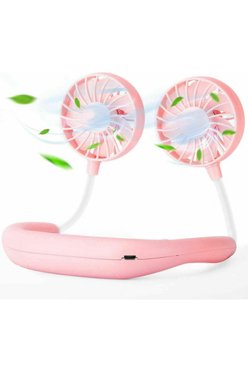 Denx Portable Hands-Free Neck Hanging Rechargeable Sports Fan