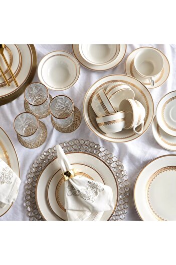 Generic Palampore 32-Piece New Bone China Dinner Set - Serves 6