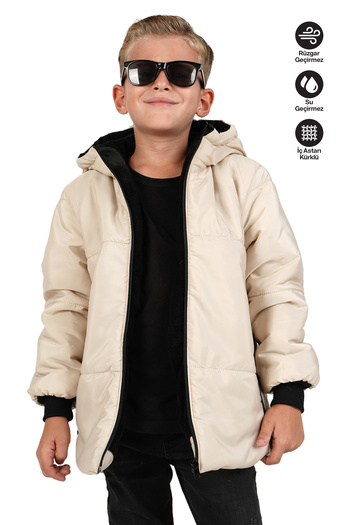Merdia Boy's Water and Windproof Hooded Coat with Fur Lining