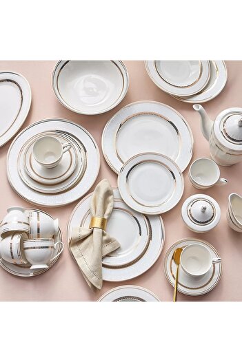 Generic Samara 45-Piece New Bone China Dinner Set - Serves 8