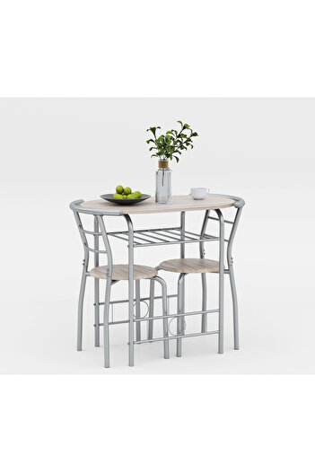 UnicSpot Dual table set with 2 chairs, White oak, 80x53x74 cm,