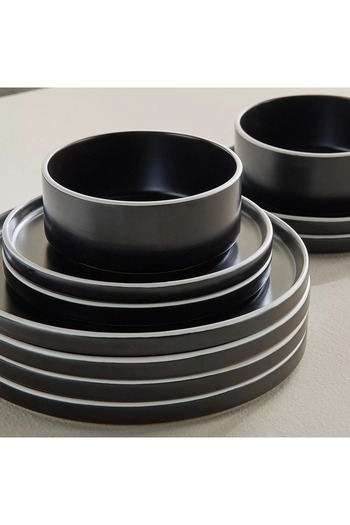 Generic Kuro 12-Piece Stoneware Dinner Set - Serves 4