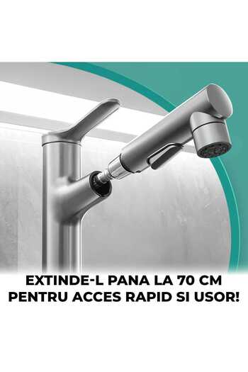 Elindor Baterie chiuvetă baie ®, duș extractibil, mod pulverizare, crom