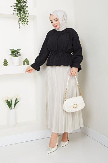 MODA Waist Elasticated Skirt Top Short Shirt