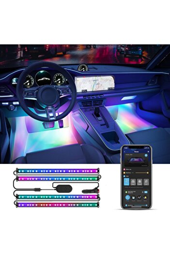 Govee Car LED Strip Lights, Smart RGBIC Interior Car Lights with APP Control, 4 Music Modes, 30 Scen
