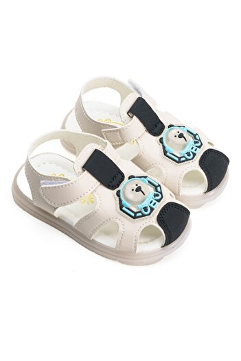 Mixbo Sandals for Kids Mixbo, Velcro Fastening, Soft Insole, Bear Toy, Nude, 21 EU