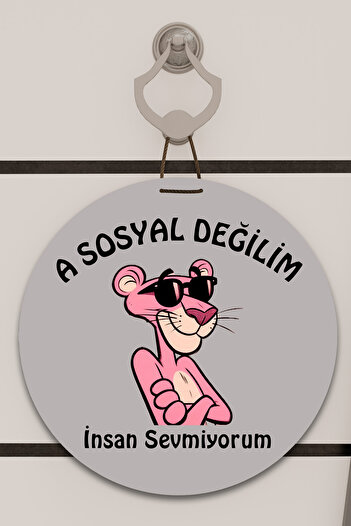 Dormot Digital Print Gray, Standard, I'M Not Social Themed, Door Ornament, Wall Ornament