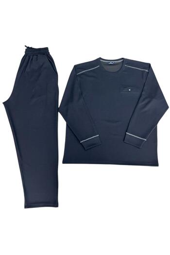 lacaton Plus Size O-Neck Men's Tracksuit Set