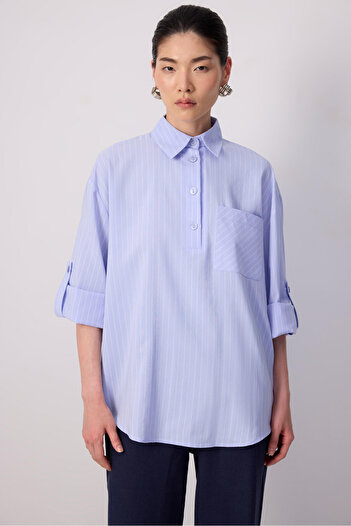 Touché Privé Stripe Pocket Detail Tunic