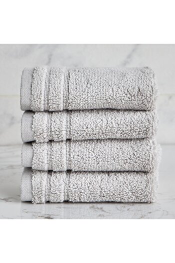 Generic Egyptian 4-Piece 600 GSM Cotton Fingertip Towel Set - 30x30 cm