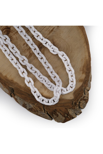 Prestij Boncuk White Plastic Chain Snap Bag and Accessory Chain