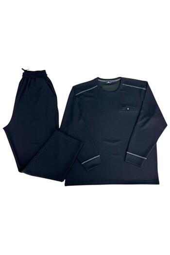 lacaton Plus Size O-Neck Men's Tracksuit Set