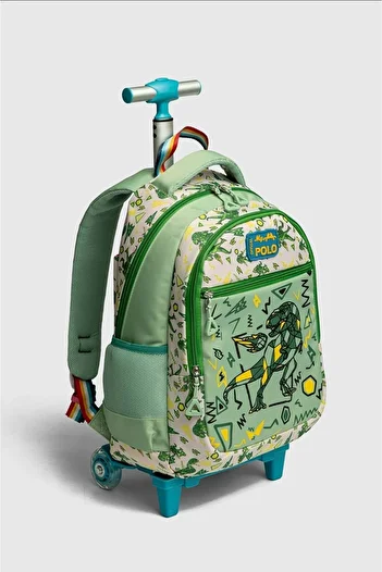 Kidessa 2217-My Polo Unisex Lighted Wheeled Elementary School Bag with Anatomical Back Structure