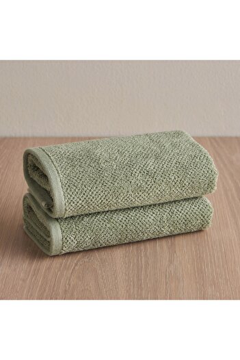 Generic Estella Popcorn 2-Piece 420 GSM Turkish Cotton Hand Towel Set - 40x70 cm