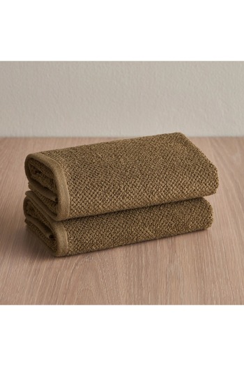 Generic Estella Popcorn 2-Piece 420 GSM Turkish Cotton Hand Towel Set - 40x70 cm