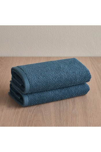 Generic Estella Popcorn 2-Piece 420 GSM Turkish Cotton Hand Towel Set - 40x70 cm