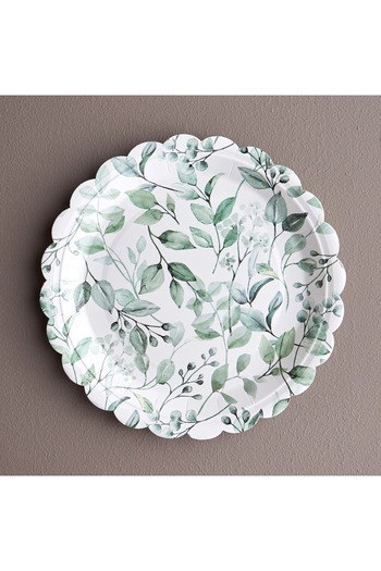 Generic Ellipse 10-Piece Wood Pulp Disposable Dinner Plate Set - 27 cm