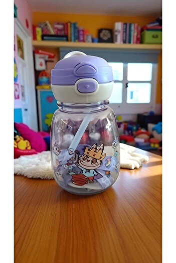 FAMEMUS ACCESSORY Labubu Drawstring Chubby Model Quality Flask Water Bottle with Straw