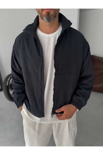 BYBASICMAN Navy Blue Waffle Fabric Seasonal Jacket Tw-1008