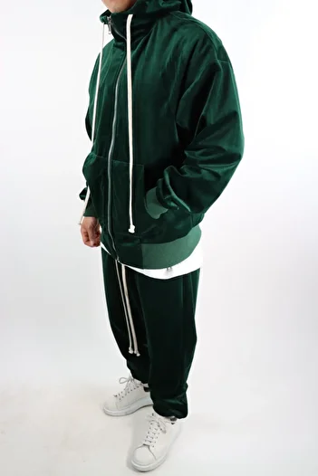 Urban Collection ,green velvet zipper hoodie and pants set