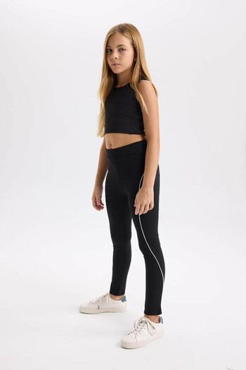 DeFacto Girl's Stripe Detailed Standard Length Leggings D6549A824Wn